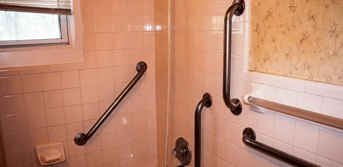 Shower grab bar installation for bathroom safety and accessibility in Houston, TX