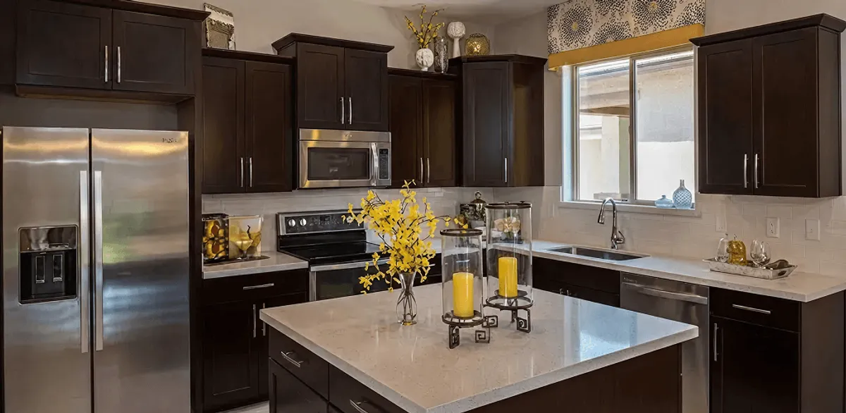 Cabinet painting results with freshly painted kitchen cabinets in Houston, TX